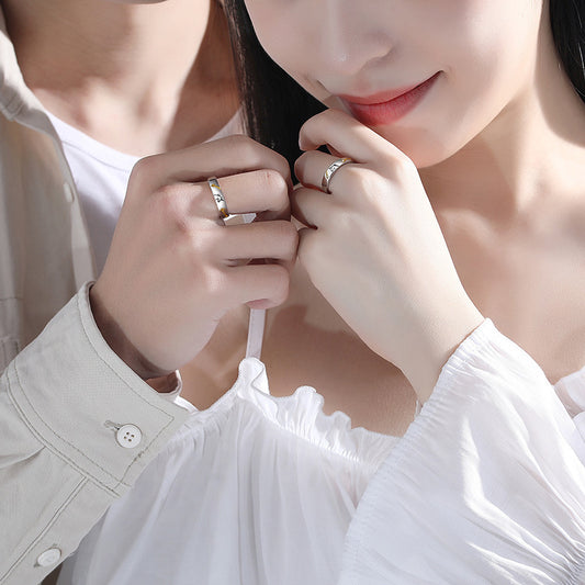 Couple Adjustable Copper Rings For Long Distance Lovers Matching Korean Style Trendy Promise Ring For Couples Forever
