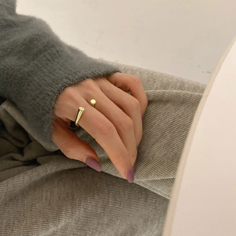 Gold Plated Adjustable Geometric Ring For Women Index Finger Jewelry Gift For Her Elegant Accessory Chic Style