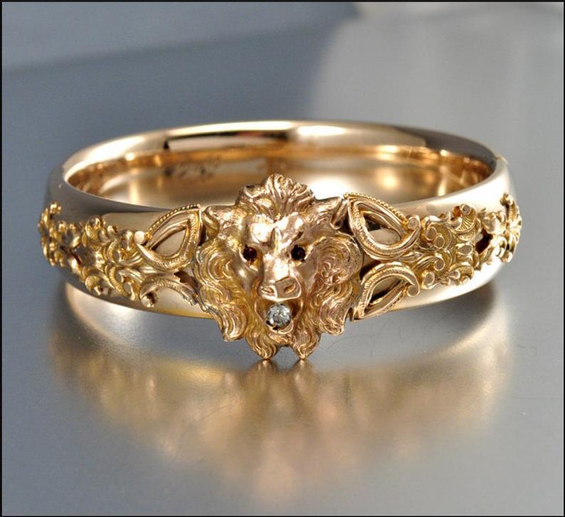 Mens Lion Ring Animal Alloy Fashion Jewelry Durable Design Zodiac European American Ring For Men Big Lion Ring