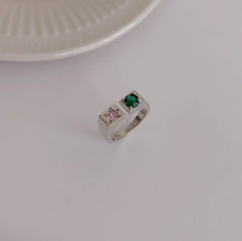 Electroplated Copper Ring With Geometric Design Cross Crown Wings Non Fading Finish Trendy Jewelry Popular Elements