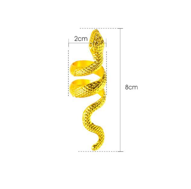 Unisex Snake Ring Electroplated Alloy Bold Statement Ring Retro Exaggerated Design Fashion Jewelry Trendy Theme