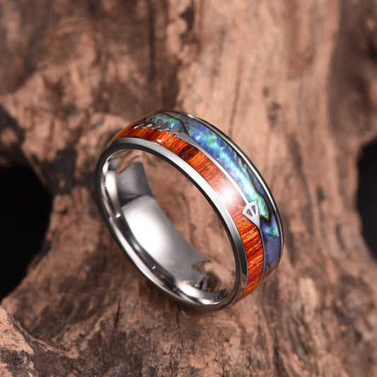 Handmade Titanium Steel Ring With Velvet Black Sandalwood Inlay For Men And Women Fashionable Bands Size 5 6 7