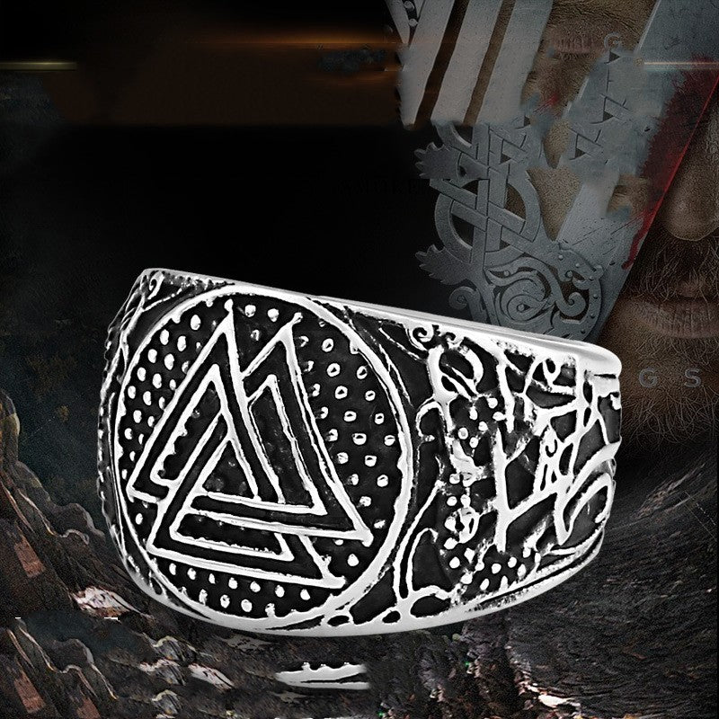 Vintage Stainless Steel Stacked Triangle Ring Flower Shape Unisex Sizes US 8 9 10 11 12 13 Durable Finish Matte Shine