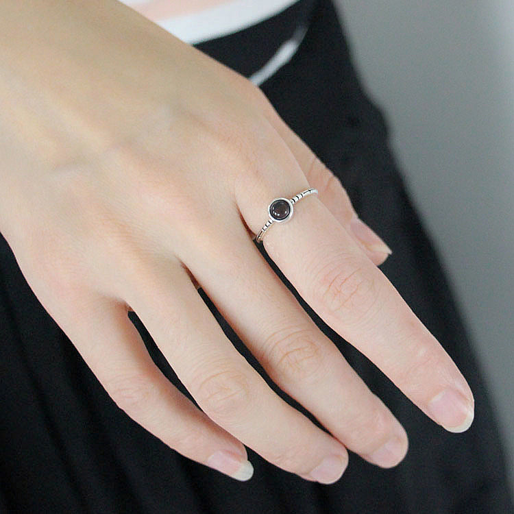 Sterling Silver Adjustable Ring For Women Geometric Thai Korean Fashion Retro Design Jewelry Elegant Accessory