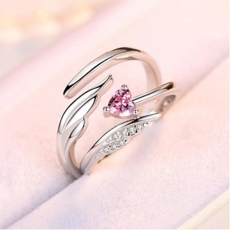 Unisex Heart Rings Adjustable Silver Band Korean Geometric Ring Valentines Day Gift Jewellery For Women And Men