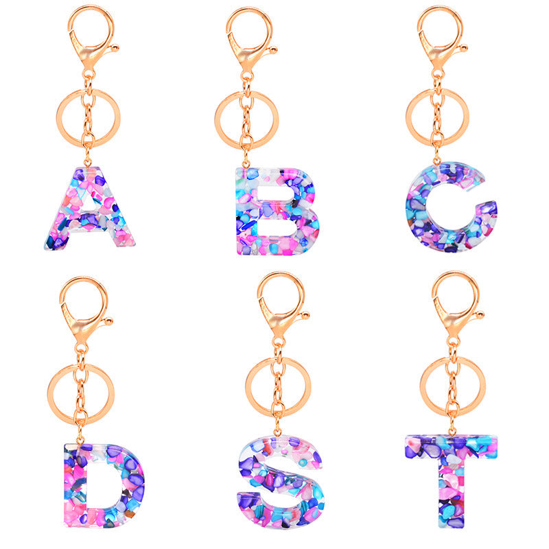 Epoxy Letters Keychain Unisex Initial Pendant Alphabet Charm Decoration With Individual Packaging Epoxy Letters Keychain