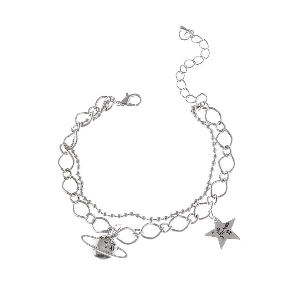 Womens Bracelet Set Fashion Jewelry Electroplated Iron Metal Bangles Irregular Design Bracelet for Women Girls