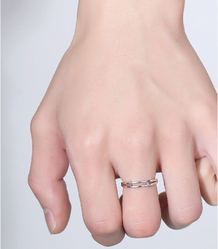 Sterling Silver Couple Ring Fashion Simple Band Ring For Him And Her Matching Rings Set For Everyday Wear Plus
