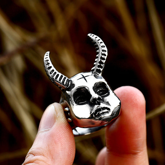 Stainless Steel Animal Skull Ring Polished Finish Unisex Ring Sizes US 7 8 9 10 11 12 13 Daily Wear For All US