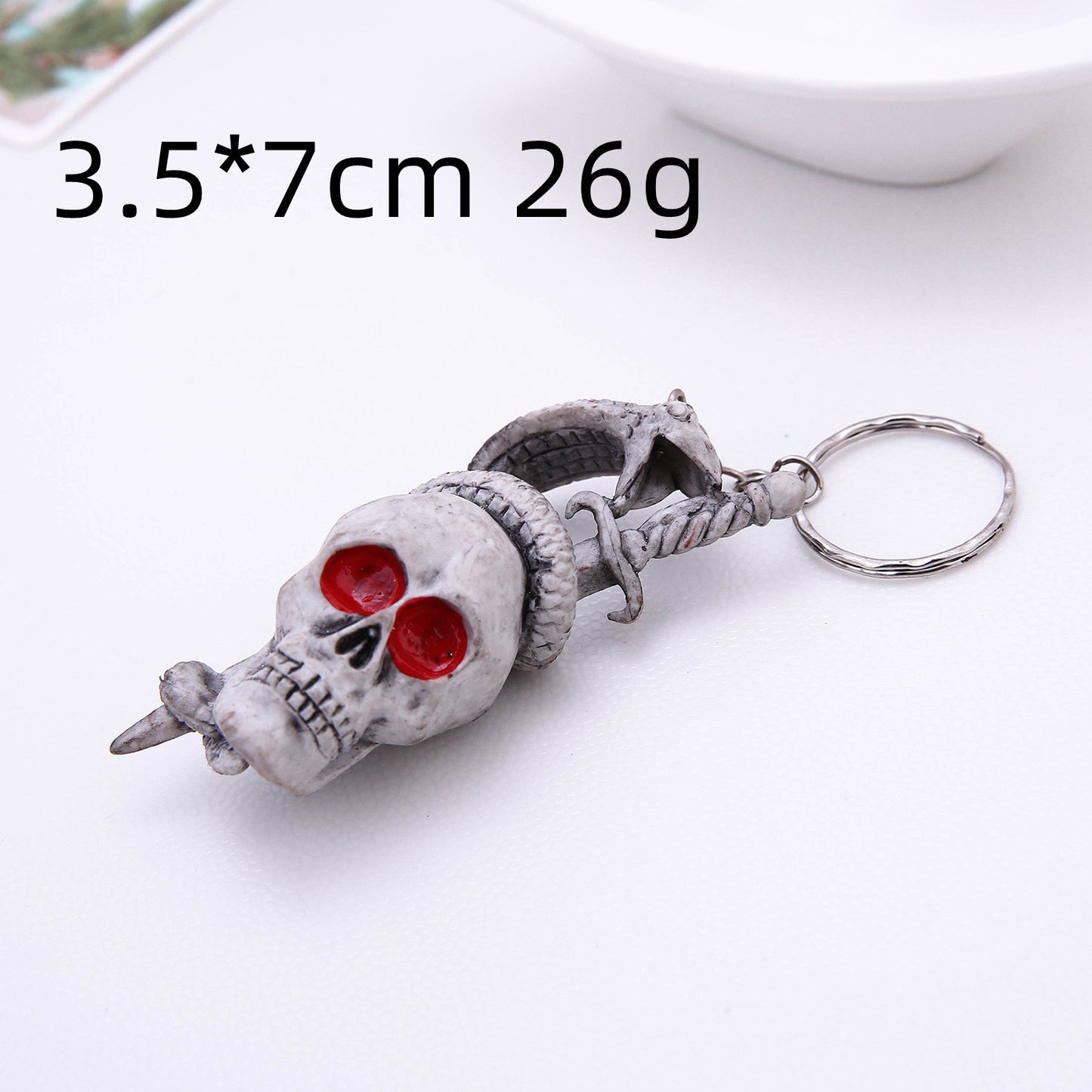 Skull Keychain Rubber Pendant Alloy Accessory Fashion Keychain High Quality Beautiful Keychain Charm Daily Use
