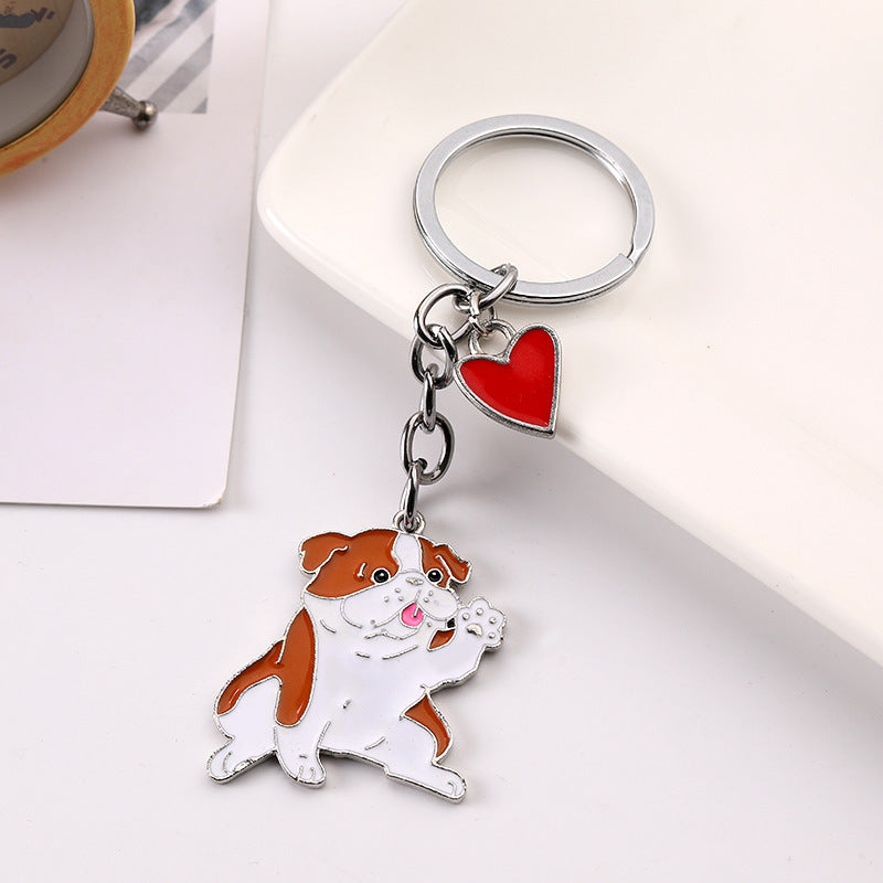 Cute Waving Puppy Dog Keychain Keyring Alloy Metal Charm Car Accessory Fashionable Gift For Dog Lovers For All