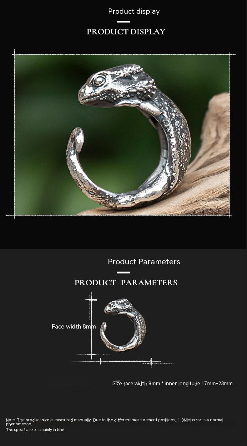 Adjustable Lizard Ring Open Design Copper Ring For Women And Men Retro Animal Jewelry Gift Modern Classic Look