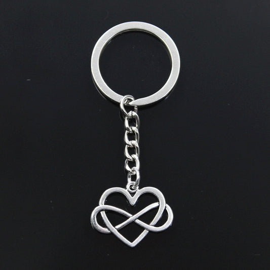 Heart Keychain Zinc Alloy Keyring Chinese Style Silver Heart Design Fashion Accessory For Men And Women Styles