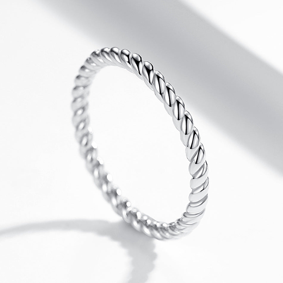 Sterling Silver Ring With Gem Inlay Electroplated Fashion Jewelry For Women Size 6 7 8 Gift For Her Silver Ring