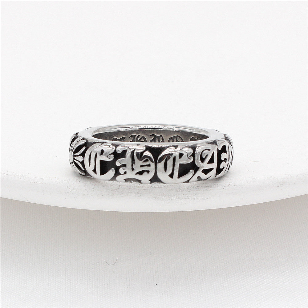 European And American Cross Men's Titanium Steel Ring