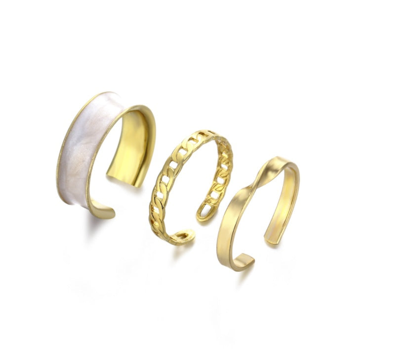 Womens Alloy Heart Ring Set Retro Letter Heart Shaped Rings Electroplated Duo Ring For Women Elegant Gift Idea