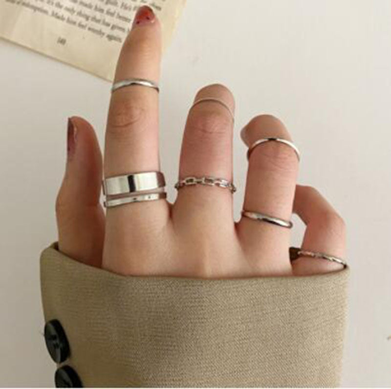 Womens Snake Ring Set Interfinger Zodiac Design Finish