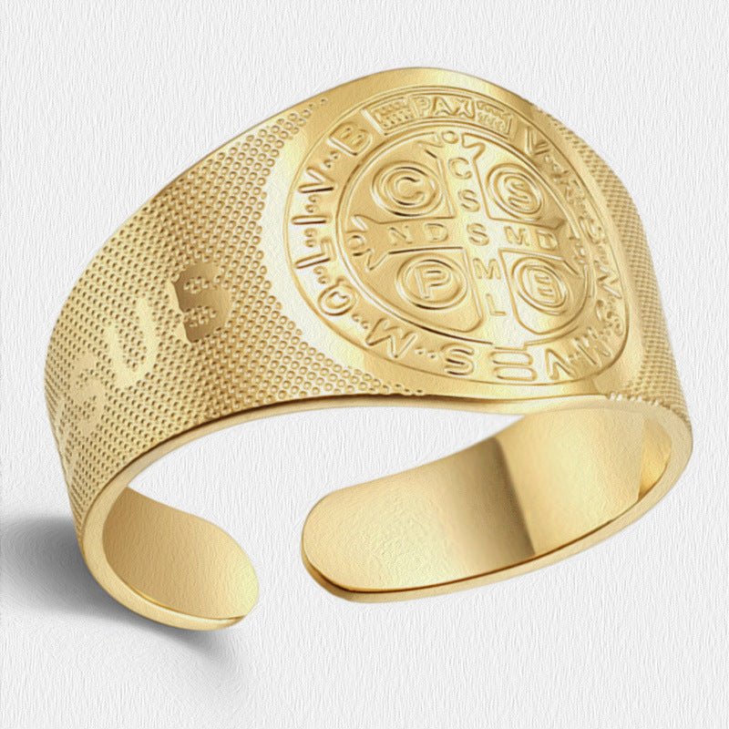 Mens Adjustable Cross Ring Stainless Steel Electroplated Minimalist Fashion Jewelry For Everyday Wear For Style