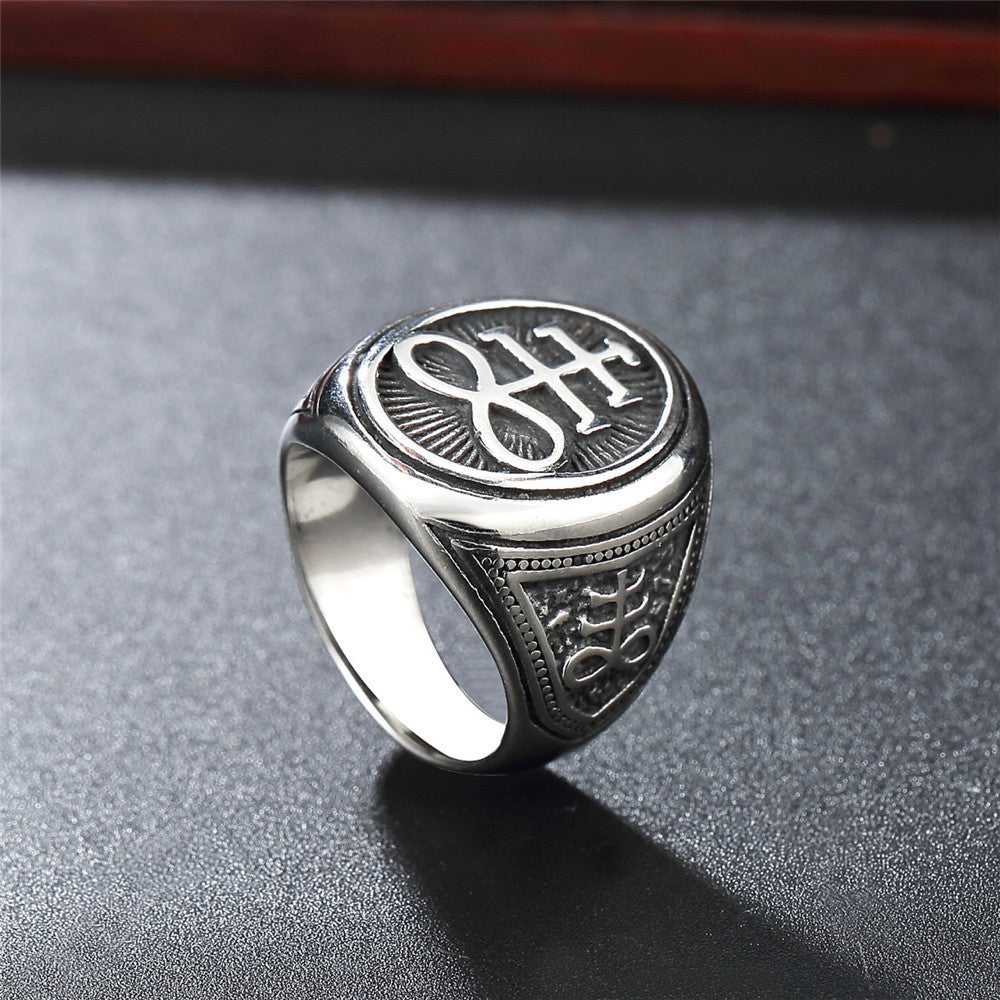 Men's Ring Fashion Titanium Steel Band Stainless Steel Ring for Men Geometry Design Ring Mens Jewelry Steel Color Ring