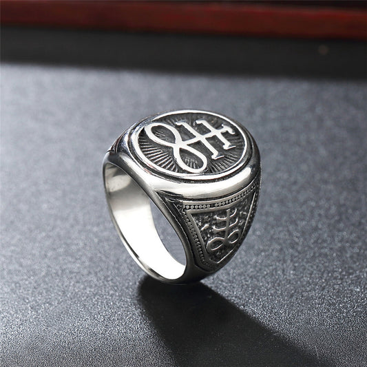 Men's Ring Fashion Titanium Steel Band Stainless Steel Ring for Men Geometry Design Ring Mens Jewelry Steel Color Ring