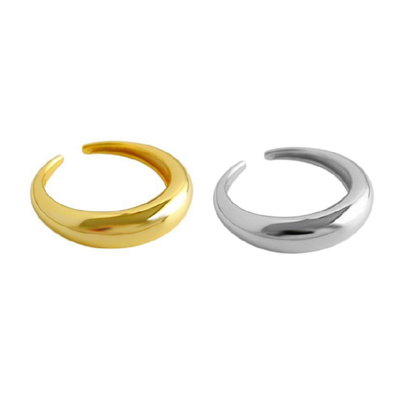 Geometric Open Ring for Women Adjustable Copper Band with Gold Plated Finish Trendy Jewelry Gift for Women Collection