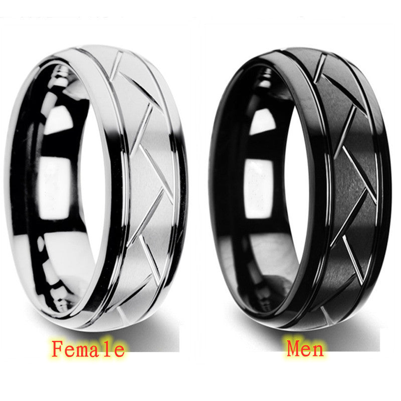 Metal Geometry Ring Stainless Steel Notched Cut Fashion Ring Lightweight Durable Design Silver And And And And