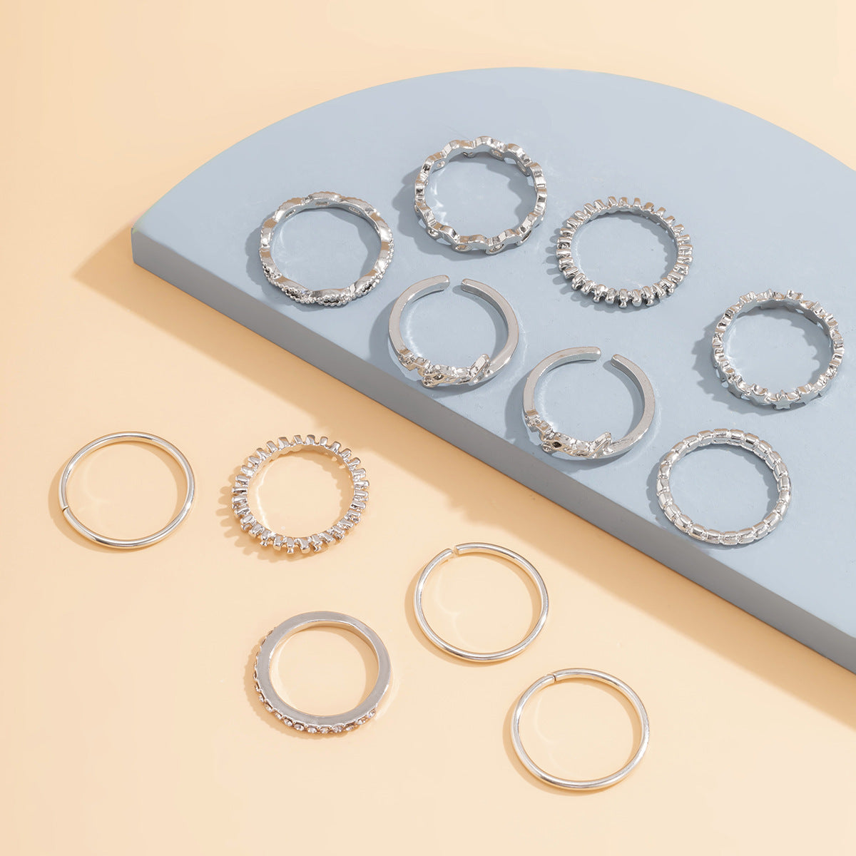 Womens Alloy Ring Set Fashion Letter Star Rings Elegant Jewelry For Women Everyday And Special Occasions Gifts