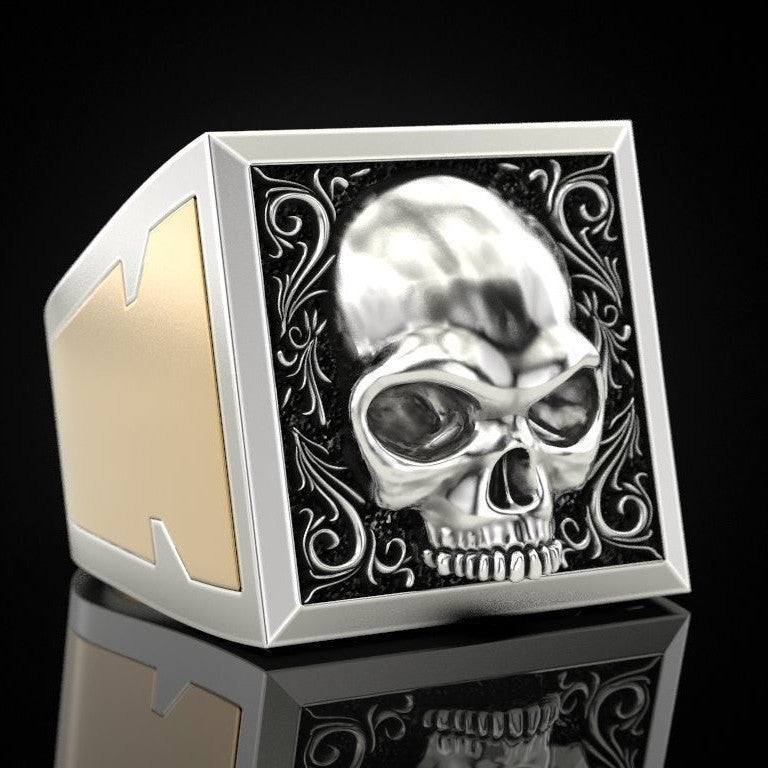 Electroplated Metal Skeleton Ring With Intricate Skull Design European And American Statement Ring Skull Rings