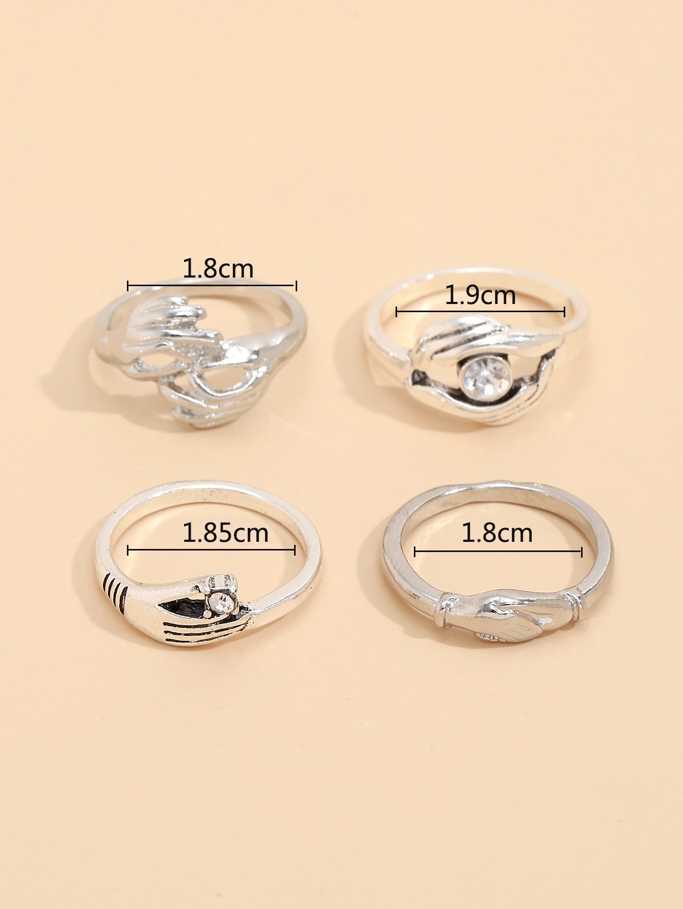 Womens Geometric Ring Set Electroplated Zinc Alloy Rings Niche Design Fashion Jewelry For Women For Daily Wear