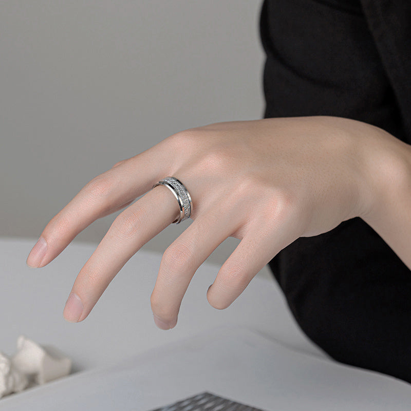 Men's Titanium Steel Ring Japan South Korea Fashion Jewelry Band For Him Gift For Man Cool Silver Ring Men's Ring Personality Ring Statement Ring