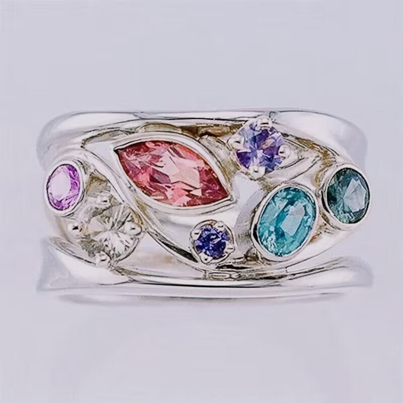 Womens Geometric Wave Line Ring Silver Electroplated Alloy Bracelet With Gang Drill Ornament Korean Design Fashion