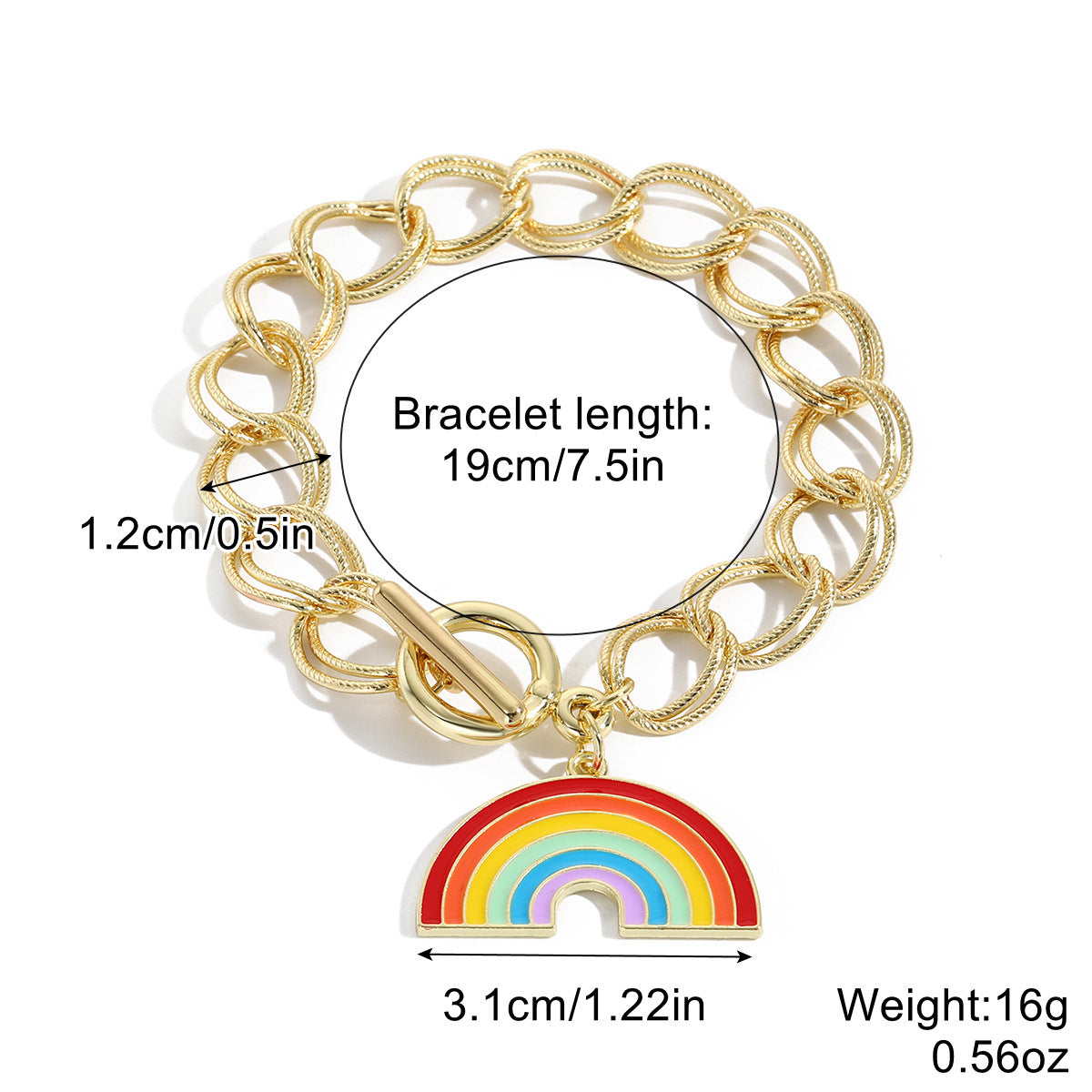 Unisex Bracelet Set Circle Double Ring Chain Design Electroplated Fashion Jewelry for Men and Women Great Gift