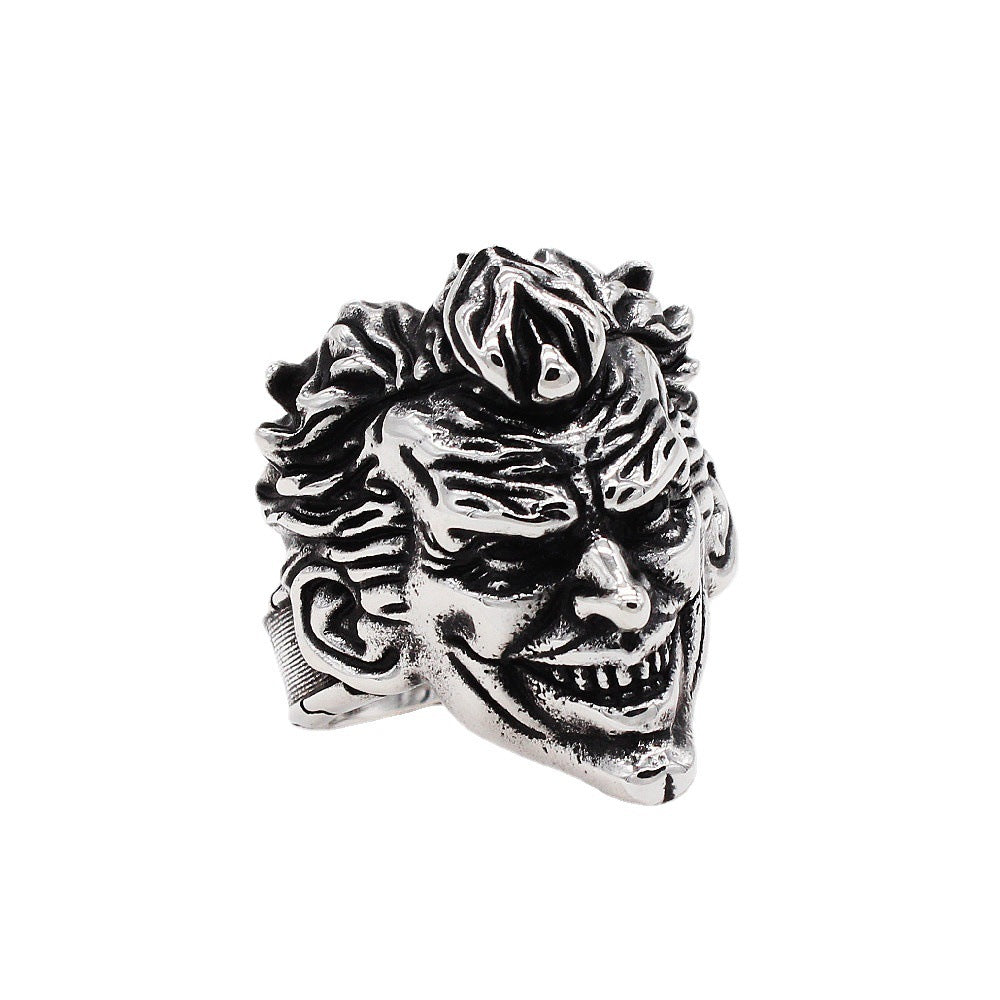 Mens Titanium Ring Wide Band Retro Punk Rock Ring For Men Biker Style Color Jewelry Size 7 8 9 10 11 Style Pro