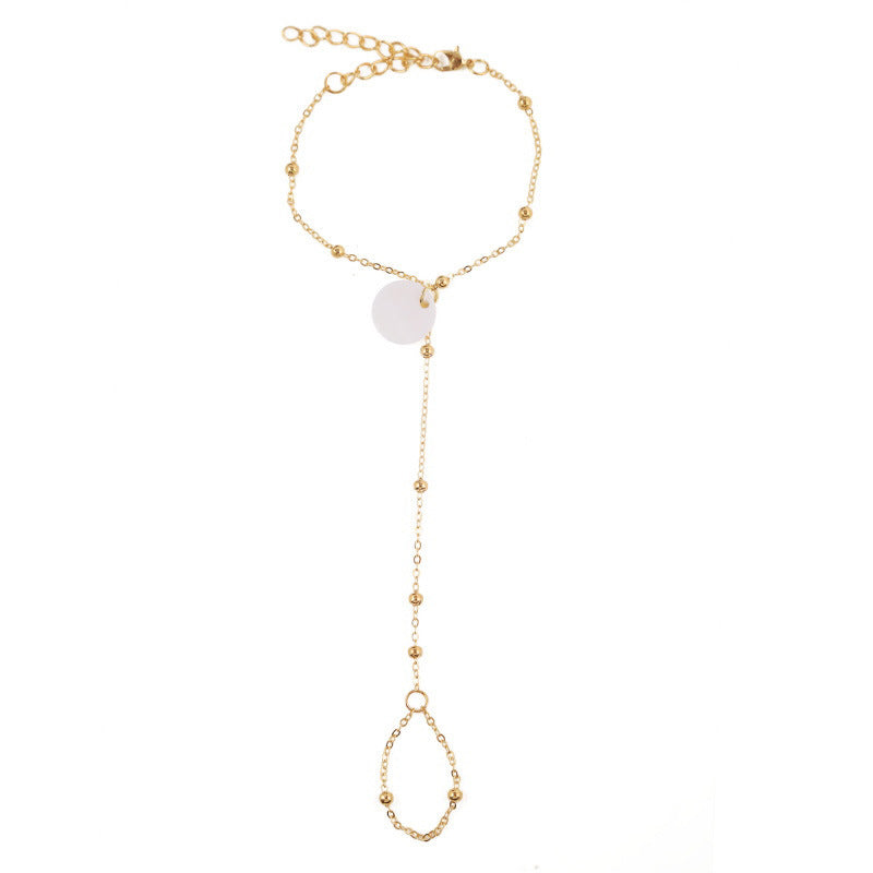 Gold Electroplated Geometric Chain Bracelet for Women Alloy Jewelry Simple Trendy Fashion Accessory Hand Picked