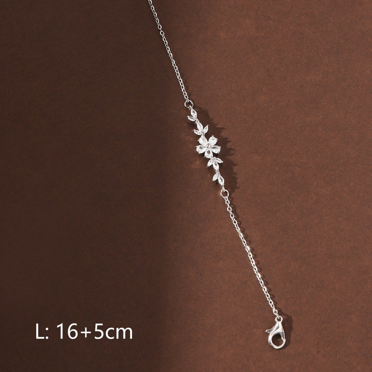 Zircon Flower Leaf Bracelet Women Travel Keepsake Gift