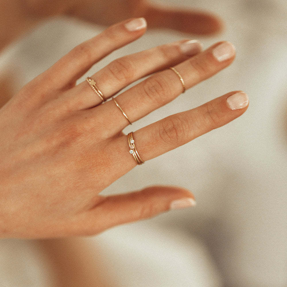 Womens Gold Plated Stainless Steel Ring With Artificial Gemstones Circle Ring December Birthstone Ring Size 4 5 6 7