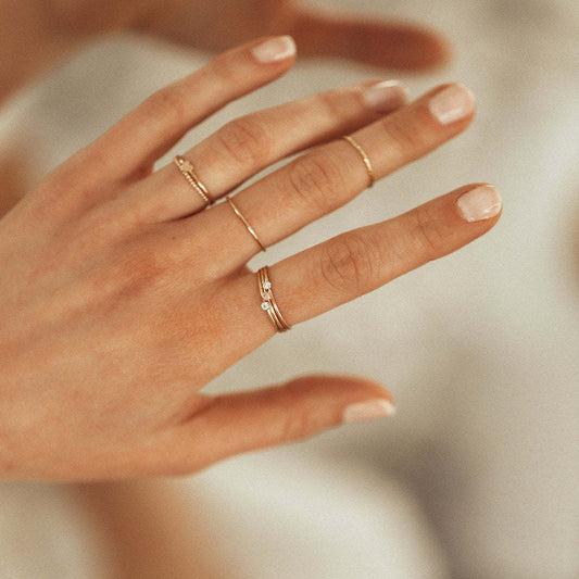 Womens Gold Plated Stainless Steel Ring With Artificial Gemstones Circle Ring December Birthstone Ring Size 4 5 6 7