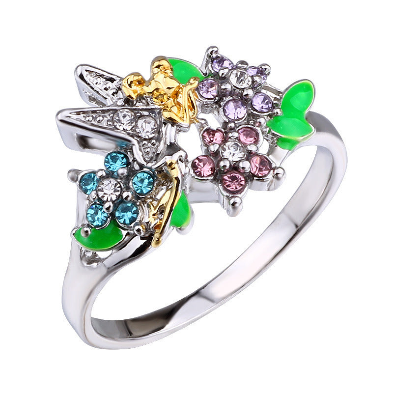 Womens Cartoon Doll Ring Electroplated Silver Finish Alloy Exquisite Design Fashionable Ring High Quality Charm