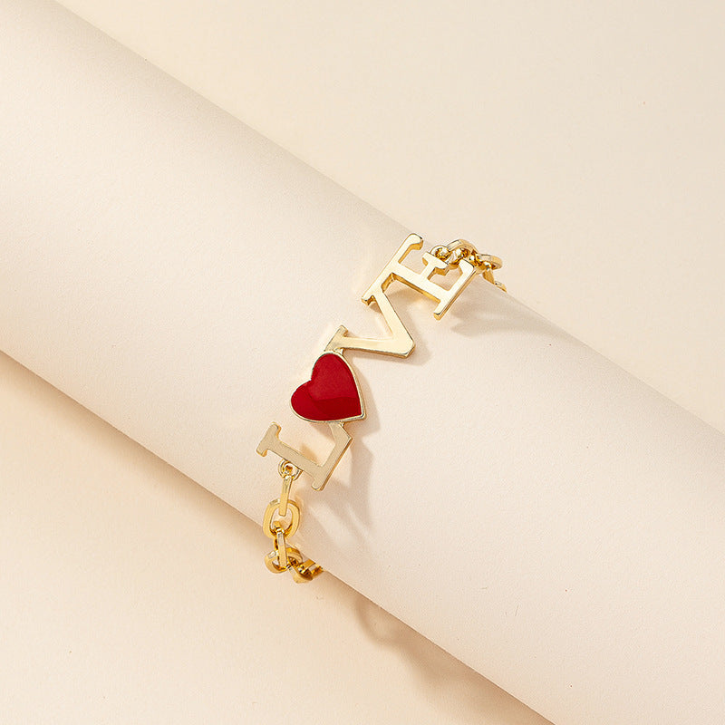 Womens Letter Bracelet Alloy Chain Electroplated Adjustable Jewelry For Street Photography Accessories Europe Style