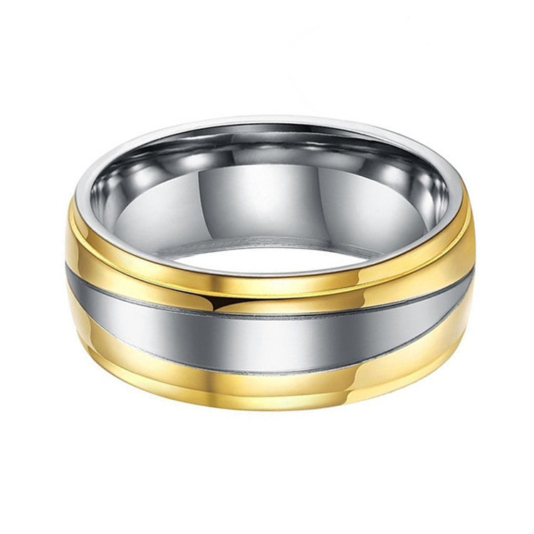 Mens Womens Titanium Steel Ring Geometric Zircon Inlay Polished Electroplated European Style Jewelry Gift Luxe