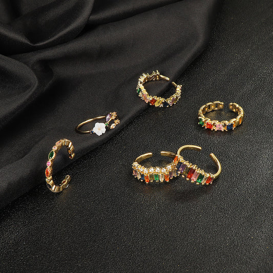 Women Adjustable Copper Plated Ring Fashion Jewelry For Everyday Chic Wearable Elegant Dainty Finger Ring Gift