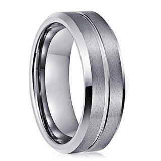 Unisex Tungsten Ring With Geometric Design For Everyday Wear Durable Fashion Accessory Everyday Wear Essential