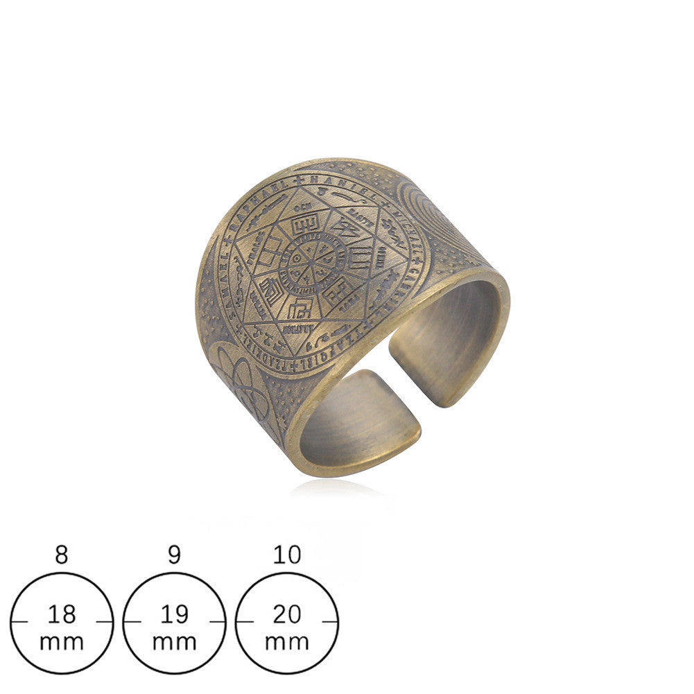 Personalized Moon Ring Duo Copper On Sides Retro Jewelry