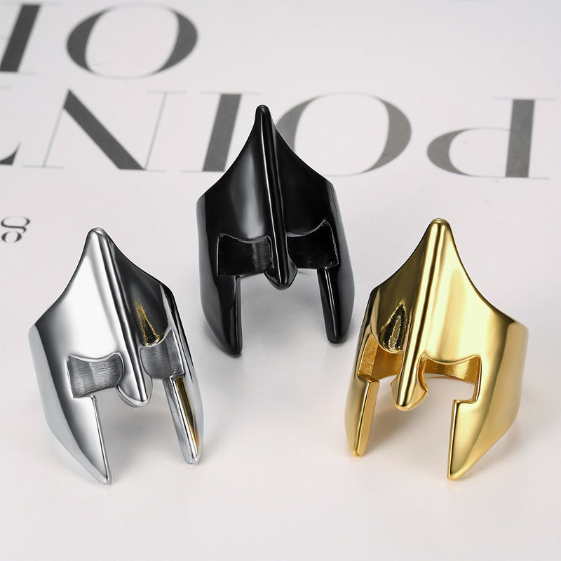 Mens Stainless Steel Ring PunkHipHop Rock Mask Design Geometric Retro Fashion Accessory Bold Statement Jewelry