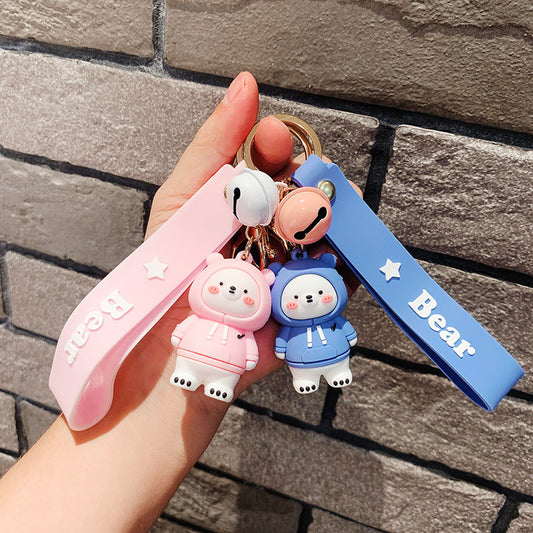 Cute Silicone Bear Keychain Pendant For Bag And Keys