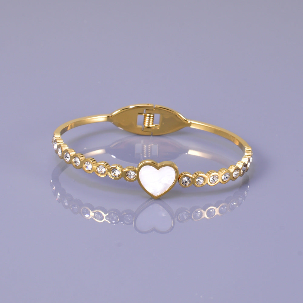 Women Titanium Steel Bracelet 18K Plated Snowflake Charm