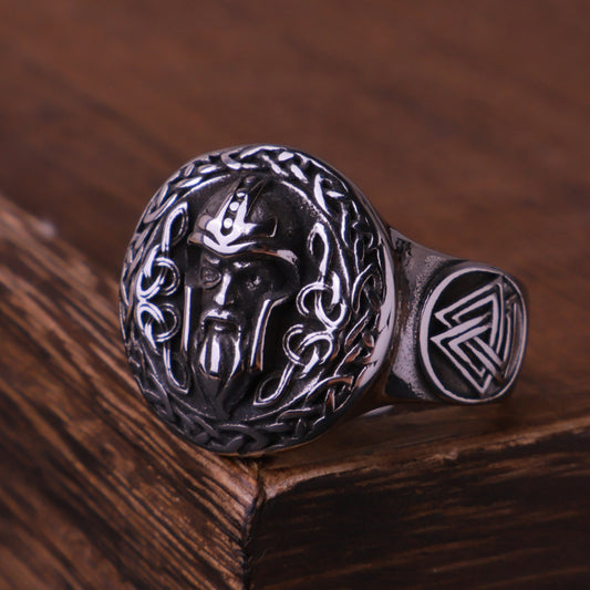 Geometric Celtic Stainless Steel Ring Unisex Nordic Rune Design Size 9 10 11 12 13 Sleek Everyday Accessory For All