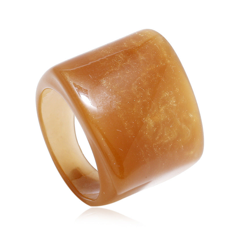 Unisex Acrylic Resin Ring Vintage Geometric Design Lightweight Durable Fashion Rings Unique Everyday Accessory