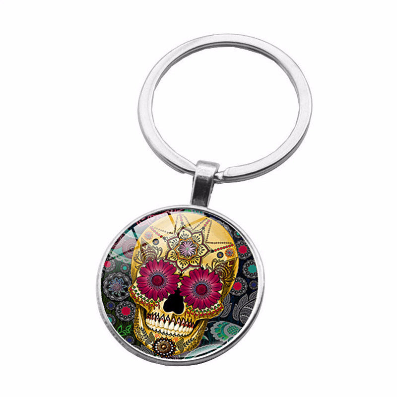 Unisex Keychain Round Zinc Alloy Key Ring Travel Souvenir Bag Charm Car Key Decoration Fashion Pendant Jewelry
