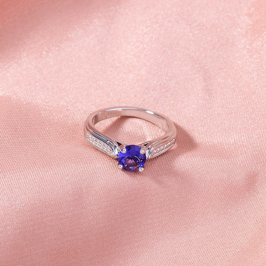 Copper Zircon Ring For Women Adjustable Electroplated European Style Luxurious Fashion Jewelry Perfect Gift Everyday